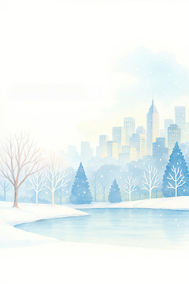 자연요소 나무 식물 건축물 계절 길 날씨 파란색 생태계 파일형식 겨울 도시 풍경 소나무 호수 고요 흐림 자연 산책로 나뭇가지 건물 하늘 차가움 소리 비경 JPG 국내일러스트 일러스트 하늘색 눈