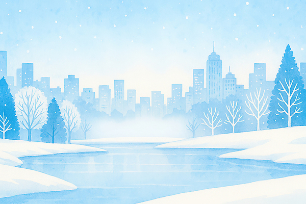자연요소 식물 계절 날씨 휴식 눈_날씨 촬영기법 빌딩 파란색 생태계 파일형식 겨울 도시 풍경 강 나무 숲 고요 차가움 고층빌딩 자연 하늘 물 눈꽃 서리 실루엣 산책 JPG 국내일러스트 일러스트 하늘색 눈