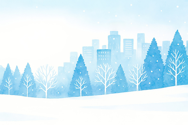 자연요소 식물 건축물 계절 기념일 컬러 날씨 파란색 그림 생태계 파일형식 겨울 풍경 나무 도시 건물 흰색 차가움 백그라운드 조화 자연 풍경화 고요 크리스마스 JPG 국내일러스트 일러스트 하늘색 눈