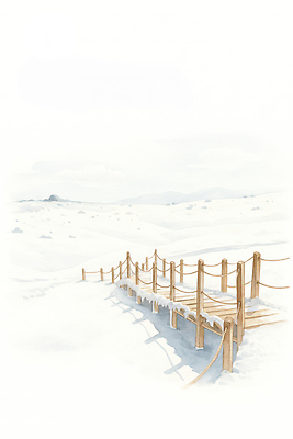 JPG 크리스마스 설경 겨울 일러스트 자연 하늘 산 한국 풍경 관광지 고요 흰색 눈 겨울여행 조용 나무다리 한라산 눈덮임 국내일러스트 AI일러스트 AI콘텐츠 자연요소 계절 기념일 아시아 컬러 여행 컨셉 날씨 제주도 다리_건축물 생태계 파일형식