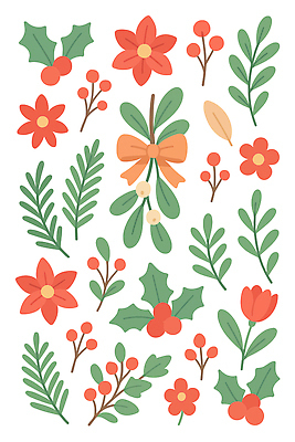 도형 식물 계절 기념일 꽃 무늬 생태계 파일형식 벡터 겨울 잎 장식 자연 디자인 크리스마스 컬러 예술 패턴 따뜻함 조화 그래픽 원형 모양 국내일러스트 AI파일 일러스트 포인세티아 보테니컬아트