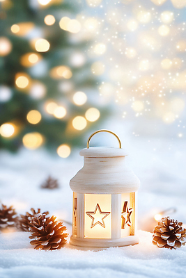 JPG 편집이미지 크리스마스 겨울 자연 조명 따뜻함 야외 장식 빛 축제 랜턴 소나무 휴일 분위기 주말 이미지편집 AI컴퓨터그래픽 AI콘텐츠 나무 계절 기념일 컨셉 생태계 파일형식