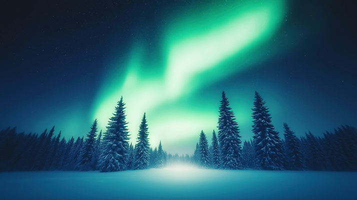 JPG 나무 편집이미지 겨울 자연 아이슬란드 풍경 빛 평화 고요 숲 신비 북극 오로라 편집실사 AI컴퓨터그래픽 AI콘텐츠 식물 계절 유럽 컨셉 자연현상 극지방 CG 생태계 파일형식