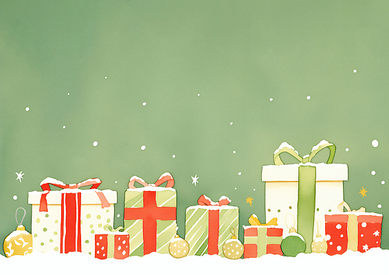 계절 기념일 감정 컬러 컨셉 이벤트 파일형식 크리스마스 선물 상자 장식 초록색 백그라운드 축제 행복 아기자기 연말 기획 축하 상징 겨울 디자인 국내일러스트 일러스트 JPG