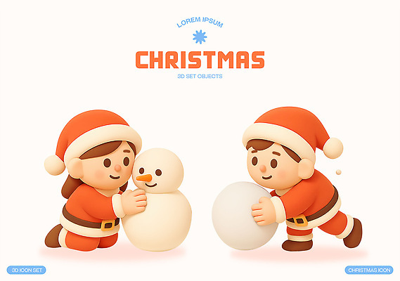 계절 기념일 감정 관계 눈_날씨 사람 3D 파일형식 크리스마스 어린이 눈사람 눈덩이 겨울 가족 놀이 행복 축제 즐거움 친구 장난감 편집3D PSD 편집이미지