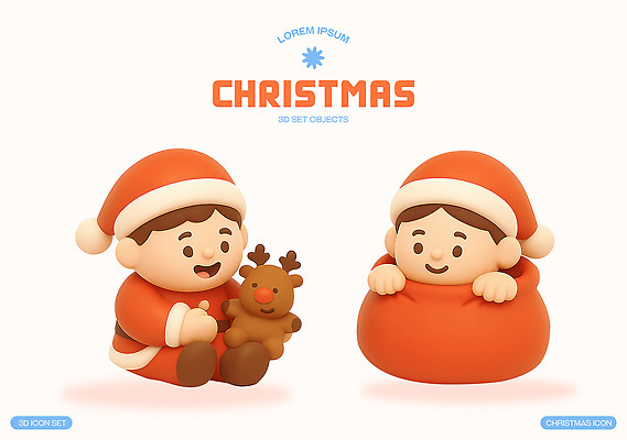 계절 기념일 컨셉 크리스마스 표정 사람 3D 파일형식 캐릭터 귀여움 디자인 장식 선물 산타클로스 순록 아기 축제 겨울 컬러 웃음 편집3D PSD 편집이미지