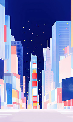 컨셉 거리 풍경 미국 야간 뉴욕 파일형식 풍경_경치 타임스퀘어 야경 거리풍경 도시 조명 화려 Skyline 건축 활발 예술 수채화 색채 모던 분위기 국내일러스트 JPG 일러스트