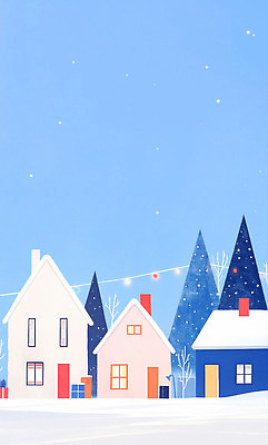 식물 계절 컬러 컨셉 휴식 건물 생태계 파일형식 겨울 주택 나무 풍경 흰색 따뜻함 장식 자연 평화 마을 새해 산책 조명 국내일러스트 JPG 일러스트