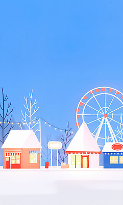 자연요소 식물 계절 감정 관계 테마파크 놀이기구 파일형식 겨울 놀이공원 대관람차 얼음 풍경 축제 나무 조명 즐거움 가족 친구 휴일 따뜻함 국내일러스트 JPG 일러스트