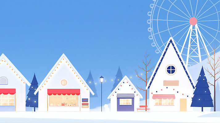 식물 계절 기념일 감정 길 컨셉 겨울 풍경 건물 놀이기구 파일형식 동화 마을 대관람차 조명 주택 거리 아기자기 크리스마스 나무 산책로 즐거움 여행 밝음 차가움 설경 하늘 국내일러스트 JPG 일러스트