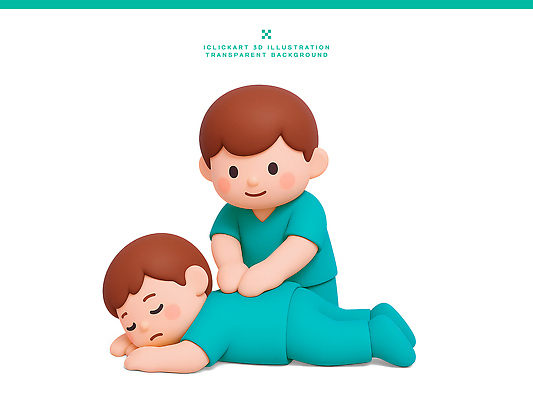 사람 치료 3D 의료진 파일형식 응급치료 심폐소생술 캐릭터 건강 의사 간호사 연습 압박 의학 교육 어린이 PSD 편집3D 편집이미지 도수치료