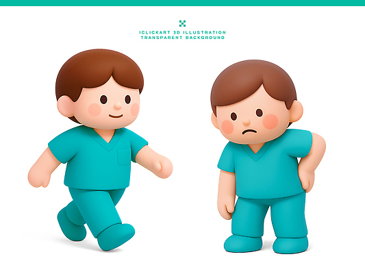 감정 의학 모션 치료 3D 의료진 디지털합성 파일형식 캐릭터 병원 걷기 고민 옷 행복 우울감 표현 사람 의사 PSD 편집3D 편집이미지 도수치료