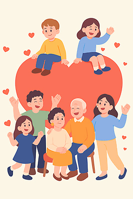 노년 행복 일러스트 가족 함께함 따뜻함 대화 사랑 웃음 기쁨 모임 소통 순간 국내일러스트 AI파일 감정 컨셉 관계 표정 말하기 성인 파일형식 벡터