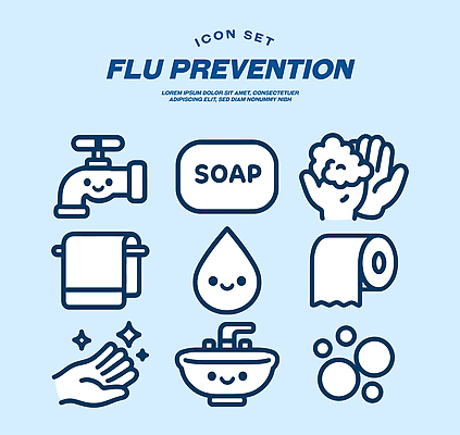 자연요소 아이콘 3 신체부위 위생용품 청결 위생 파일형식 벡터 예방 비누 손 씻기 수건 물 세척 건강 웰빙 환경 감염 2D아이콘 AI파일