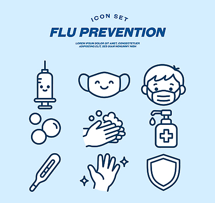 아이콘 의학 관계 의료기기 사람 신체부위 위생용품 씻기 질병 온도계 파일형식 벡터 감기 예방 건강 마스크 세정제 손씻기 주사기 체온계 손 위생 가족 어린이 2D아이콘 AI파일