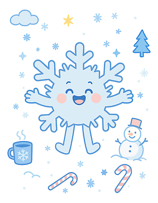 자연요소 식물 캐릭터 계절 기념일 감정 음료 컨셉 겨울 관계 눈_날씨 표정 풍경 축제 파일형식 벡터 눈송이 웃음 눈사람 따뜻한음료 행복 겨울풍경 아기자기 별 나무 크리스마스 장식 상징 가족 친구 즐거움 일러캐릭터 일러스트 AI파일 겨울축제