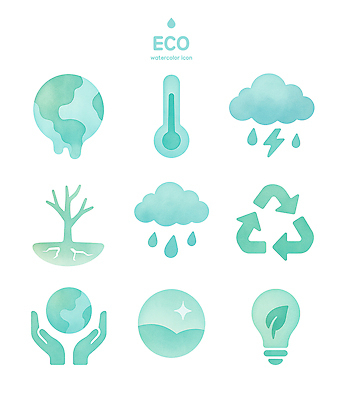 자연요소 식물 컨셉 날씨 신체부위 변화 친환경 파일형식 환경 수채화 지구 나무 재활용 기후변화 보호 생태계 물 전구 손 생명 상징 PSD 일러스트 국내일러스트