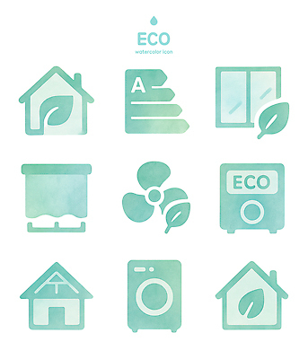 컨셉 환경 가전제품 커튼 생태계 파일형식 친환경 에너지 디자인 컬러 효율 가정 기계 자연 물방울 세탁기 선풍기 창문 블라인드 PSD 수채화 일러스트 국내일러스트