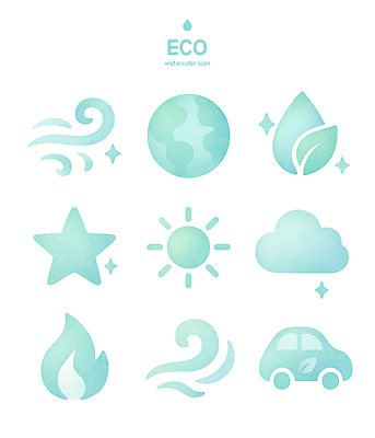 자연요소 육상교통 불 날씨 환경 친환경 생태계 파일형식 수채화 디자인 자연 물 재활용 지구 식물 태양 별 바람 불꽃 자동차 PSD 일러스트 국내일러스트