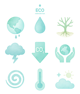 자연요소 식물 컨셉 기후변화 녹색성장 위기 파일형식 환경 수채화 지구 나무 물 날씨 변화 에너지 지구온난화 생태계 저탄소 기후위기 PSD 일러스트 국내일러스트