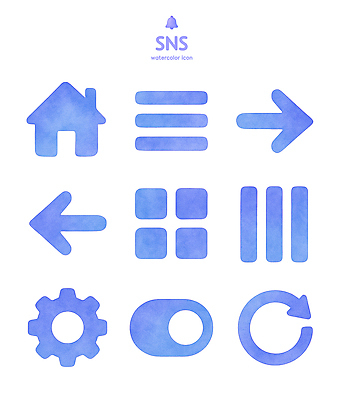 아이콘 파일형식 웹디자인 수채화 화살표 버튼 기어 레이아웃 반납 테마 그래픽 2D아이콘 PSD 소셜네트워크