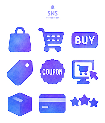 아이콘 쇼핑 바구니 온라인 파일형식 온라인쇼핑 수채화 장바구니 구매 쿠폰 리뷰 상품 상징 디자인 그래픽 거래 소비 2D아이콘 PSD 소셜네트워크
