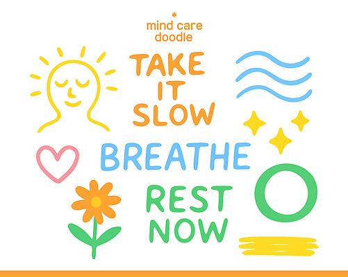 컨셉 라이프 감각 생태계 파일형식 벡터 마음 관리 느림 휴식 현재 그래픽 감정 야외 자연 건강 긍정 편안함 표현 스티커 일상 그림 디자인 명상 창의력 국내일러스트 AI파일 일러스트