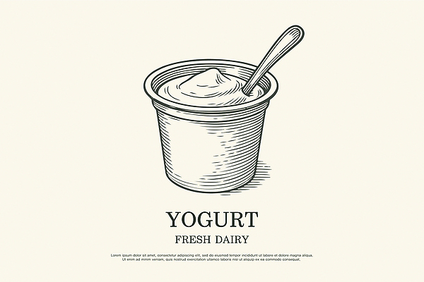음료 일러스트 디저트 유제품 건강 요리 숟가락 식사 다양 신선 달콤 맛 아침식사 요구르트 간편조리식품 국내일러스트 AI파일 음식 다수 컨셉 수저 파일형식 벡터