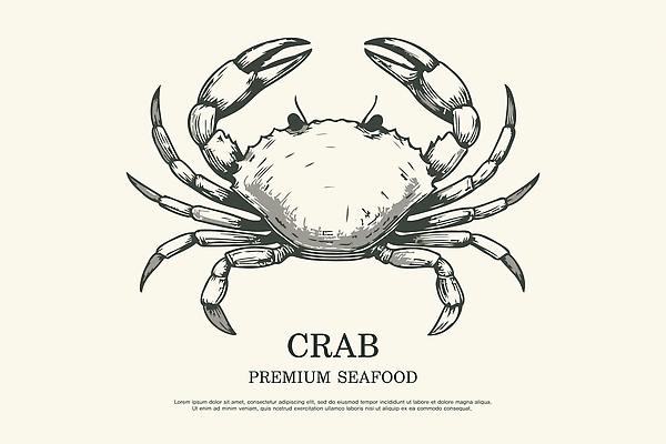 음식 바다 일러스트 자연 집게 선물 요리 해변 식사 수중동물 게 신선 해산물 프리미엄 국내일러스트 AI파일 동물 갑각류 생태계 파일형식 벡터
