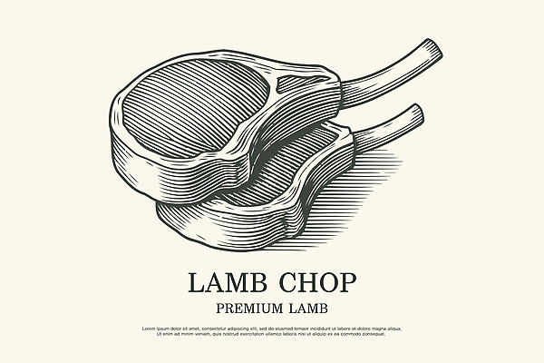 음식 일러스트 재료 육류 요리 요리사 식사 환대 고급 맛 바비큐 그림 레시피 양고기 신선도 프리미엄 국내일러스트 AI파일 직업 컨셉 식재료 파일형식 벡터