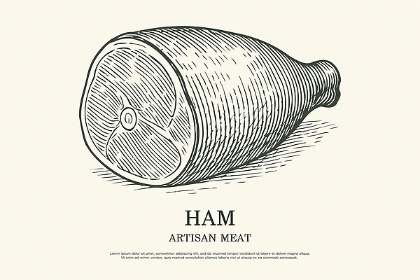 모양 예술 음식 컬러 일러스트 자연 육류 요리 제조 준비 친환경 질감 햄 장인정신 디지털아트 국내일러스트 AI파일 식재료 환경 생태계 장인 파일형식 벡터