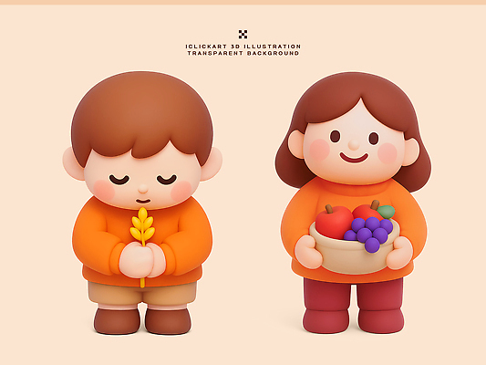 PSD 편집이미지 캐릭터 어린이 과일 곡류 소녀 소년 친구 농작물 3D 바구니 귀여움 색감 편집3D 여자 남자 컨셉 농업 관계 사람 디지털합성 파일형식