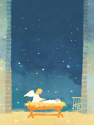 JPG 별 기독교 종교 상징 크리스마스 일러스트 하늘 천사 조명 사랑 평화 축제 고요 신비 그림 아기예수 외양간 순간 경관 국내일러스트 AI일러스트 AI콘텐츠 자연요소 기념일 감정 컨셉 풍경 예수 파일형식