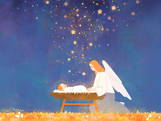 JPG 전통 기독교 상징 크리스마스 일러스트 가족 천사 이야기 사랑 빛 평화 축제 성경 기쁨 꿈 신성 아기예수 별빛 마굿간 숭배 환상 국내일러스트 AI일러스트 AI콘텐츠 기념일 감정 별 종교 컨셉 종교용품 관계 예수 외양간 파일형식