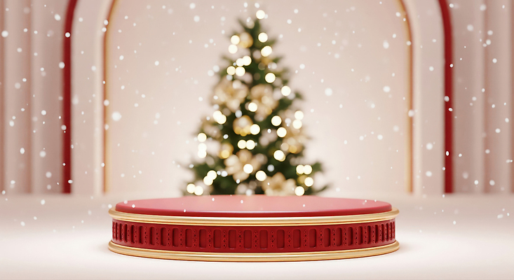 JPG 나무 편집이미지 크리스마스 탁자 조명 장식 빛 크리스마스트리 축제 전시 분위기 연말 크리스마스이브 세련 쇼케이스 이미지편집 AI컴퓨터그래픽 AI콘텐츠 식물 기념일 가구 컨셉 진열장 파일형식