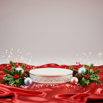 JPG 편집이미지 리본 크리스마스 탁자 선물 장식 크리스마스트리 파티 축제 분위기 오브젝트 포인세티아 연말 이미지편집 AI컴퓨터그래픽 AI콘텐츠 기념일 꽃 가구 컨셉 이벤트 파일형식