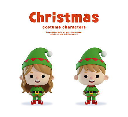 PSD 편집이미지 캐릭터 옷 크리스마스 가족 웃음 초록색 친구 축제 기쁨 즐거움 연말 편집3D 기념일 감정 컬러 관계 표정 3D 파일형식