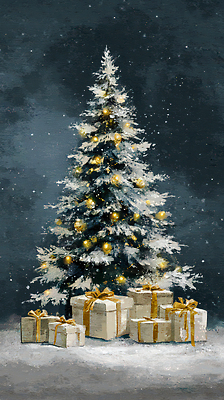 JPG 행복 컬러 크리스마스 겨울 일러스트 가족 조명 선물 장식 크리스마스트리 파티 축제 기쁨 분위기 즐거움 설렘 연말 이브 국내일러스트 AI일러스트 AI콘텐츠 계절 기념일 감정 컨셉 관계 이벤트 파일형식