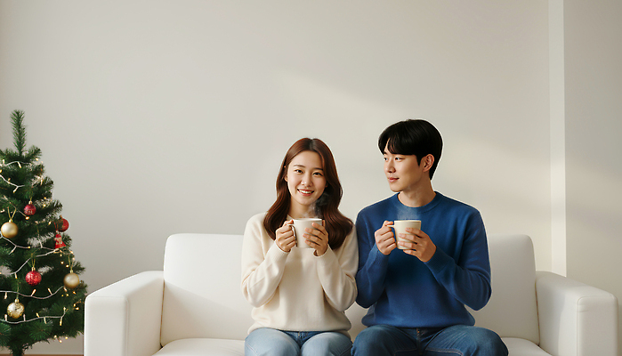 계절 기념일 감정 음료 의자 관계 감각 CG 파일형식 커플 크리스마스 커피 이야기 거실 편안함 겨울 소파 행복 가족 친구 데이트 놀이 따뜻함 편집실사 편집이미지 JPG