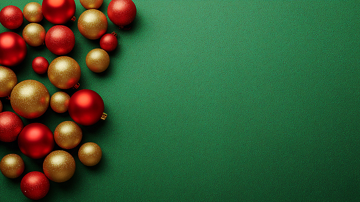 기념일 컬러 다수 컨셉 모션 CG 파일형식 크리스마스 장식 구슬 초록색 백그라운드 빨간색 금색 반짝임 분위기 크기 다양 축제 계절 준비 편집실사 편집이미지 JPG