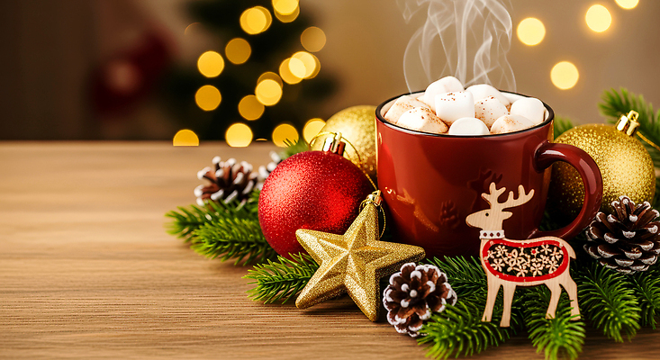 JPG 나무 편집이미지 음료 크리스마스 겨울 탁자 사슴 따뜻함 장식 컵 빨간색 빛 금색 오브젝트 마시멜로우 Pine 편집실사 식물 식기 계절 기념일 컬러 가구 포유류 디저트 CG 파일형식