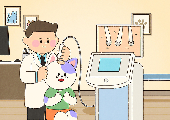 동물 일러스트 치료 반려동물 고양이 진료 장비 환자 상담 보호자 동물병원 수의사 건강검진 입원 치료사 펫케어 국내일러스트 AI파일 직업 포유류 의학 병원 관리 의사 검사_조사 파일형식 벡터