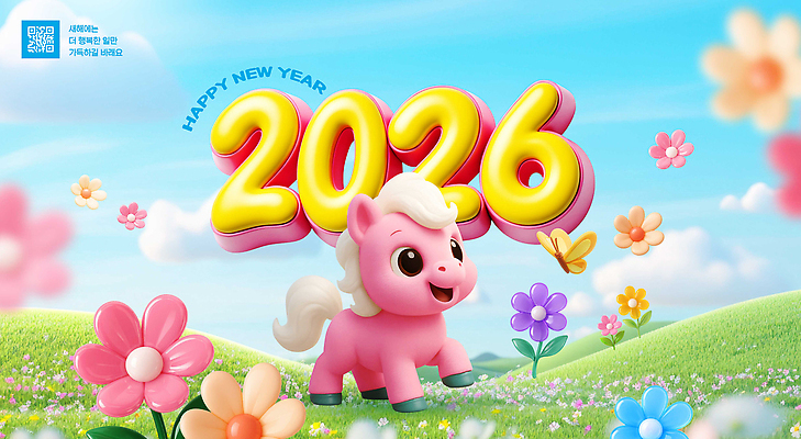 식물 편집이미지 계절 감정 컬러 모션 사람 십이지신 말_동물 연도 생태계 파일형식 2026년 분홍색 유니콘 새해 꽃 동물 놀이 자연 백그라운드 행복 달리기 봄 어린이 축제 이미지편집 PSD 병오년 말띠