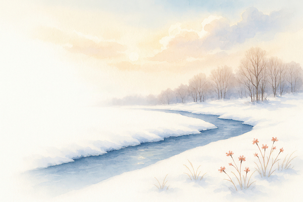 JPG 나무 식물 계절 꽃 백그라운드 겨울 일러스트 자연 하늘 조명 풍경 물 강 햇빛 소리 고요 흐름 안개 조직 차가움 강가 겨울풍경 국내일러스트 자연요소 컨셉 날씨 태양 생태계 파일형식