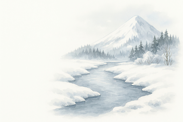 JPG 나무 겨울 일러스트 자연 하늘 수채화 산 거리 풍경 강 평화 환경 고요 흐름 숲 겨울풍경 눈덮임 국내일러스트 식물 계절 컨셉 생태계 파일형식