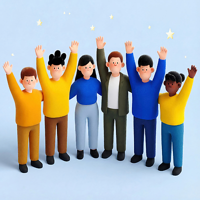 JPG 손 별 컬러 포즈 백그라운드 일러스트 협력 함께함 여러명 파란색 친구 기쁨 모임 만남 축하 표현 그룹 높이 국내일러스트 자연요소 감정 다수 컨셉 관계 사람 신체부위 파일형식