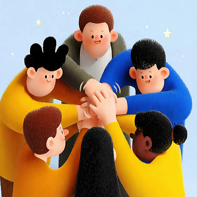 JPG 손 감정 일러스트 관계 응원 모션 협력 형상 여러명 친구 다양 모임 원형 그룹 연결 약속 참여 국내일러스트 도형 다수 사람 신체부위 파일형식