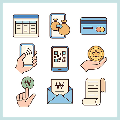 신체부위 금융 핸드폰 스마트기기 재산 스마트 결제 생체인식기술 파일형식 벡터 스마트페이 스마트폰 돈 손 수납 모바일 QR코드 지문인식 거래 AI파일 재테크 일러스트 국내일러스트