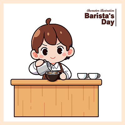 남자 커피 음료 일러스트 탁자 요리 카페 원두 도구 작업 찻잔 고객 서비스 바리스타 따뜻한음료 오후 국내일러스트 AI파일 직업 가구 잔 사람 상점 파일형식 벡터
