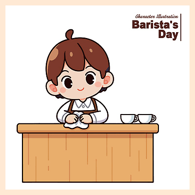 직업 남자 커피 음료 일러스트 탁자 직장 사람 일상 컵 주방 카페 대기 작업 청소 계산대 고객 서비스 바리스타 국내일러스트 AI파일 식기 가구 회사 라이프 상점 파일형식 벡터